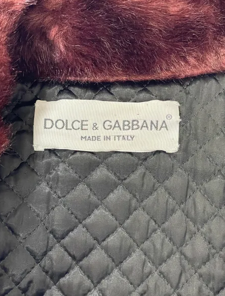 F/W 1992 Dolce & Gabbana Runway Black Quilted Faux Fur Cropped Baggy Jacket