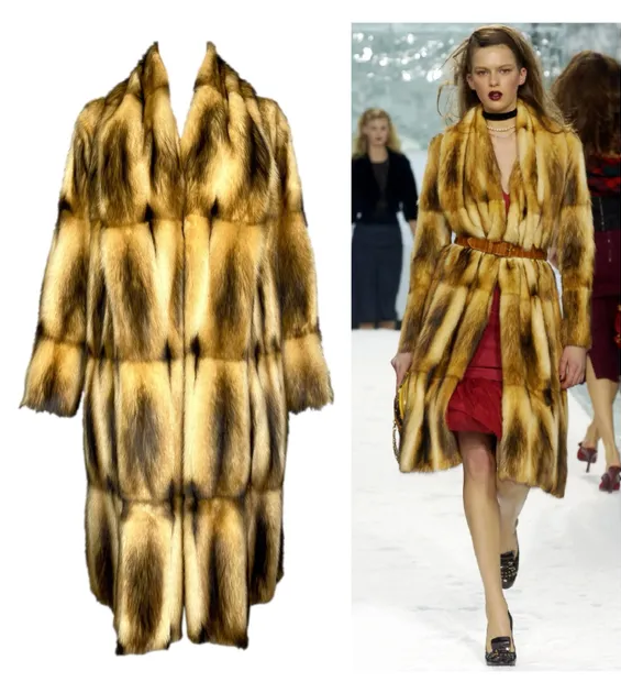 F/W 2004 Louis Vuitton by Marc Jacobs Runway Fitch Fur Long Coat