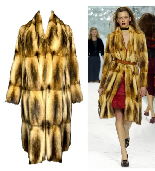 F/W 2004 Louis Vuitton by Marc Jacobs Runway Fitch Fur Long Coat