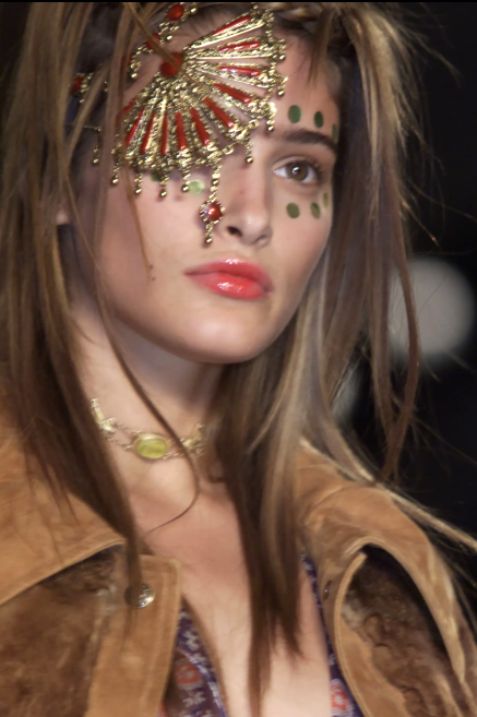 F/W 2001 Christian Dior by John Galliano Runway Large Gold Japanese 1920's Style Art Deco Fan Necklace