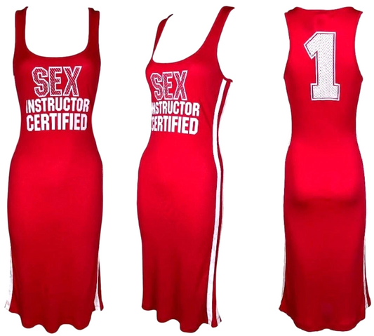 Vintage 2002 D&G Dolce & Gabbana SEX Instructor Red Striped Jersey Dress