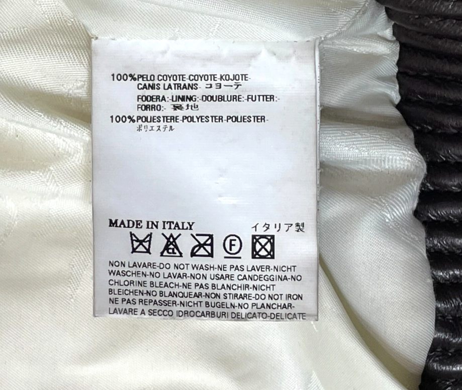 2004 Dsquared2 Coyote Fur & Leather Hooded Coat Jacket