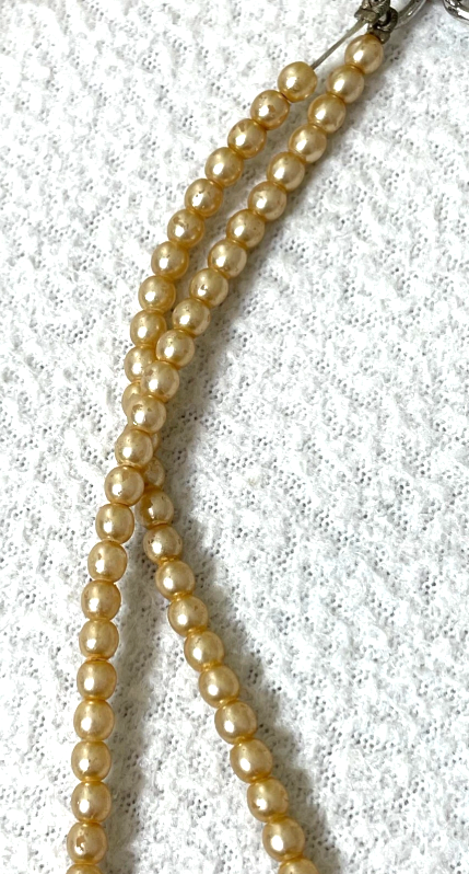 S/S 2004 Christian Dior John Galliano Long Faux Pearl Logo Earrings & Necklace