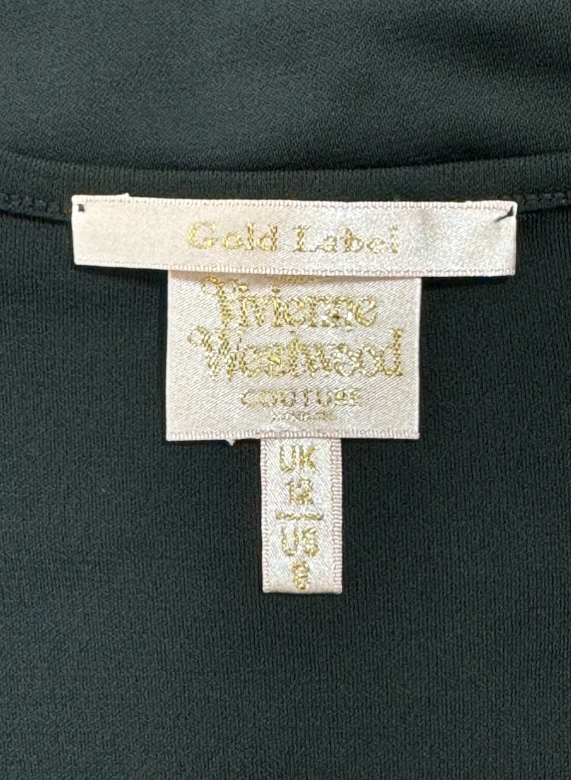 Vintage S/S 1998 Vivienne Westwood Runway Gold Label Slinky Black Maxi Dress