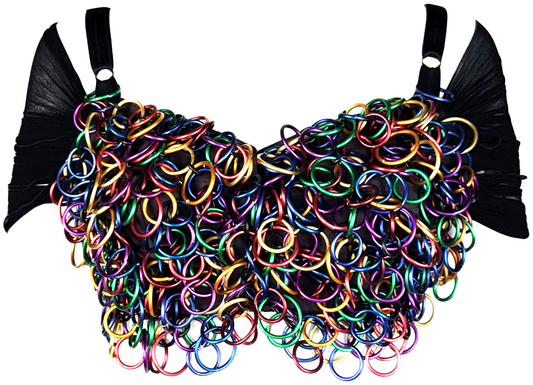 Vintage F/W 1990 Dolce & Gabbana Pin-Up Rainbow Metal Embellished Crop Top Bustier