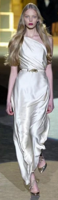 F/W 2007 Roberto Cavalli Runway Black One Shoulder Grecian Maxi Dress