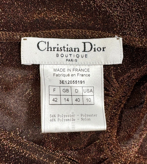S/S 2003 Christian Dior x John Galliano Sheer Bronze Metallic Knit Tank Top