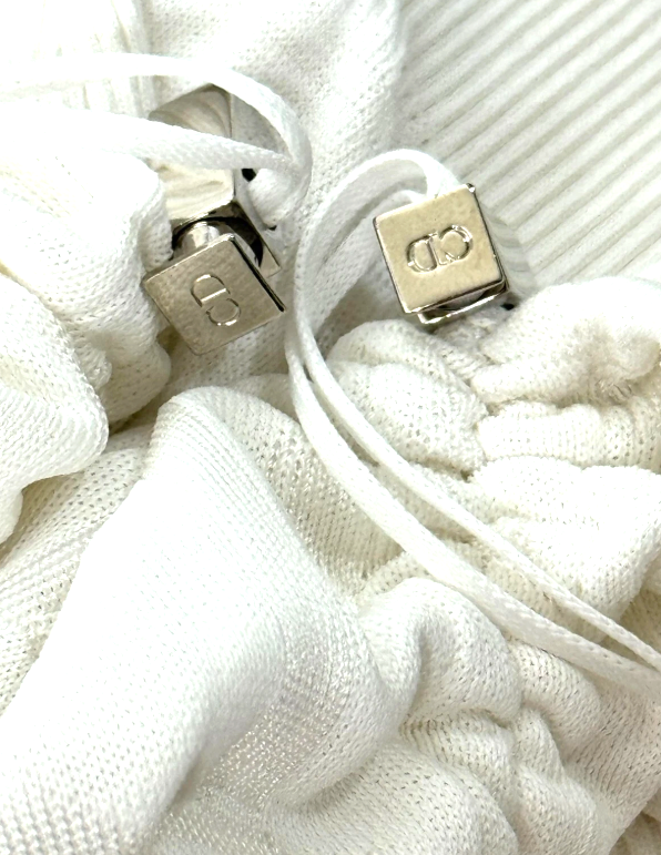 S/S 2004 Christian Dior x John Galliano White Logo Slinky Baggy Jogger Sweat Pants