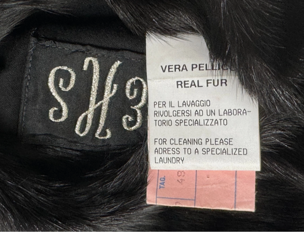 Vintage F/W 1995 Dolce & Gabbana Classic Black Mink & Fox Fur Midi Trench Coat Jacket