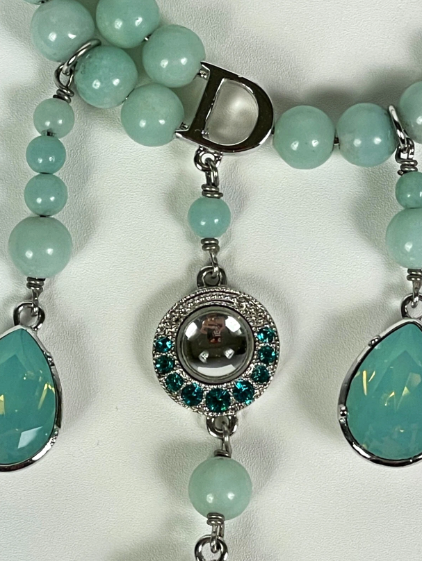 2008 Cruise Christian Dior x John Galliano Resort Collection Large Sea Green Stone Hoop Earrings