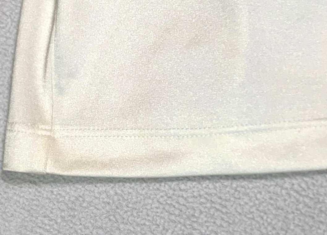 Vintage S/S 1996 Gianni Versace Pearl Ivory Nylon Bodycon Mini Dress Medusa Logo 38