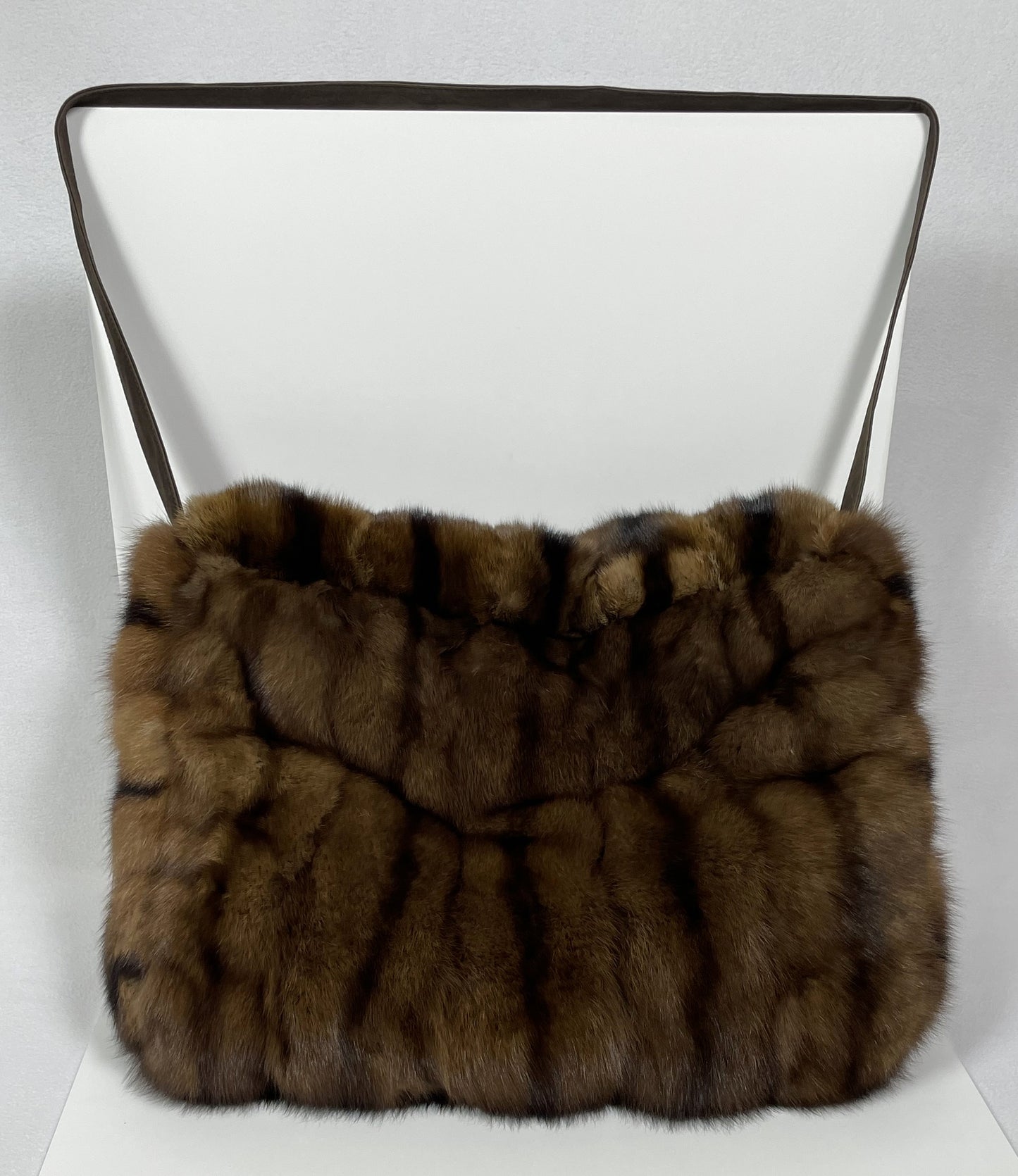 Vintage 2000's Custom Made Extra Large Russian Sable Fur Hobo Handbag Bag