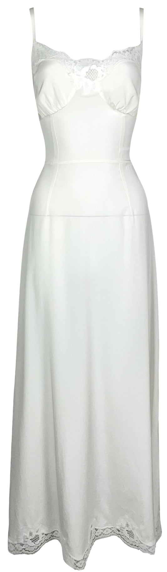 Dolce & Gabbana Alta Moda Haute Couture Semi-Sheer Ivory Stretch Silk & Lace Bridal Wedding Maxi Dress