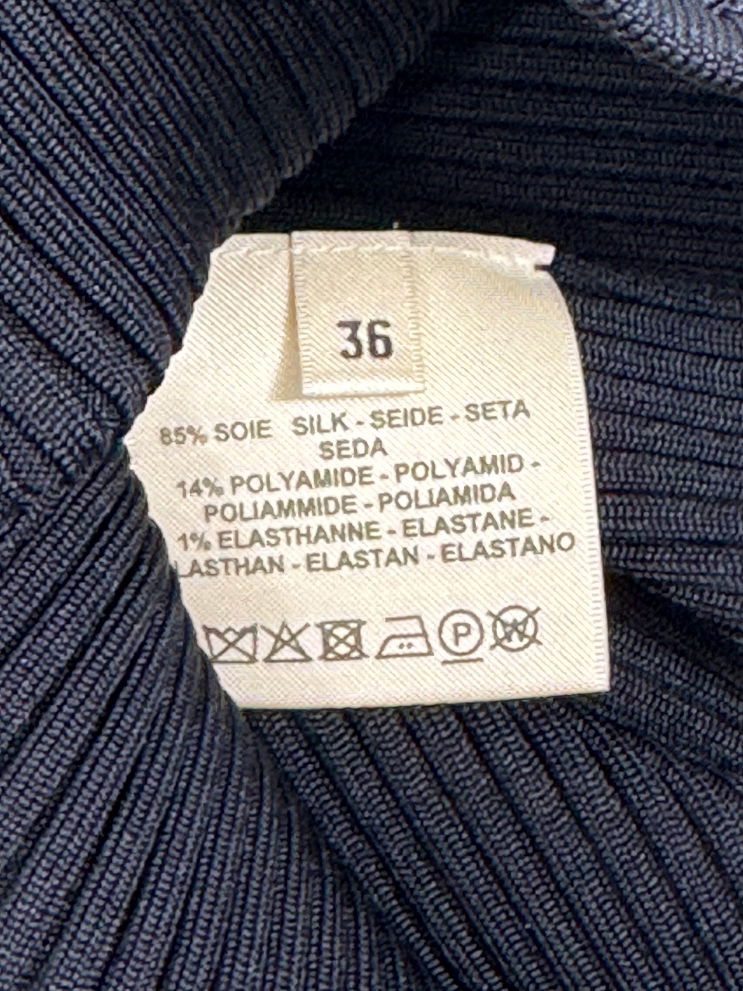 Hermès Sexy Backless Cut-Out Black Silk Blend Bodysuit Top