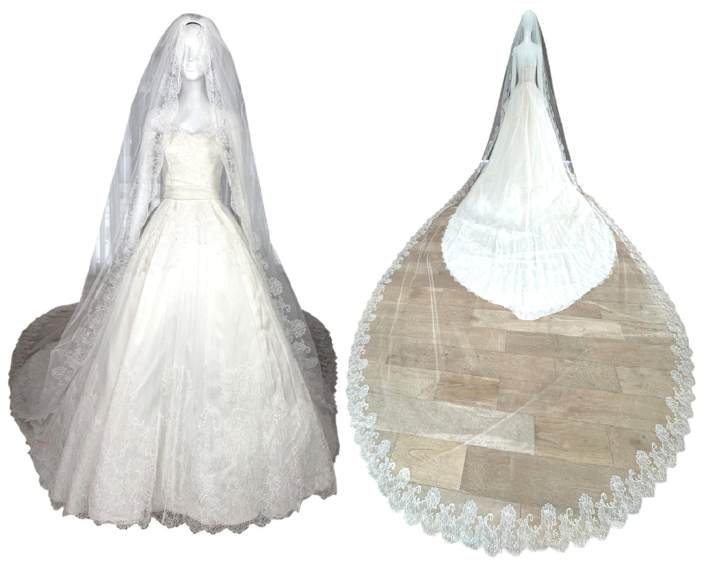 $137K F/W 2012 Christian Dior Haute Couture by Raf Simons Custom Wedding Gown Dress w Extra Long Veil