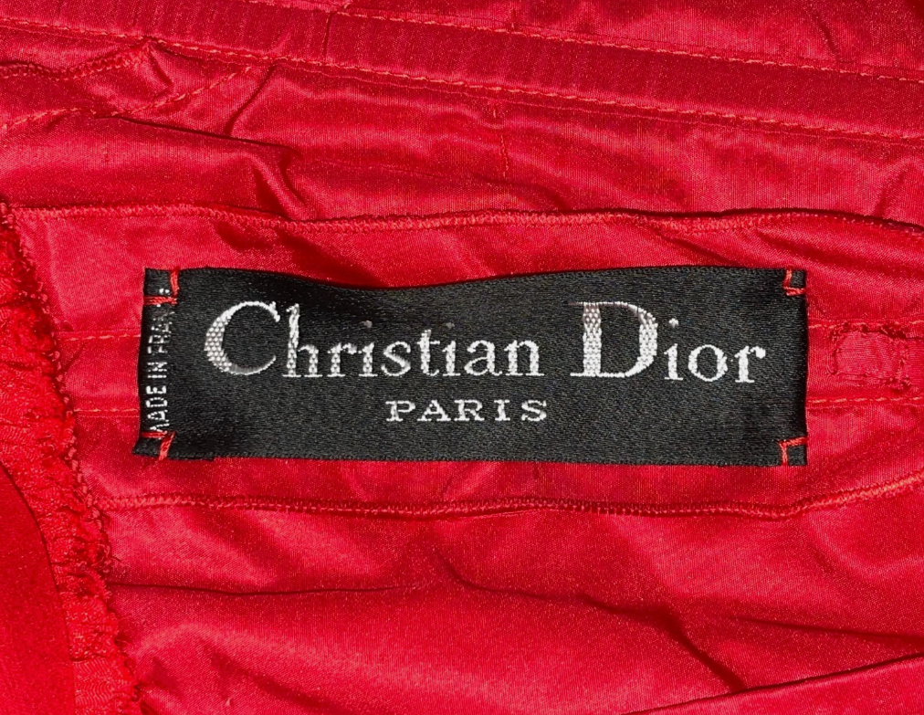 1980's Christian Dior Haute Couture Goth Queen of Hearts Sheer Red Silk Mini Dress