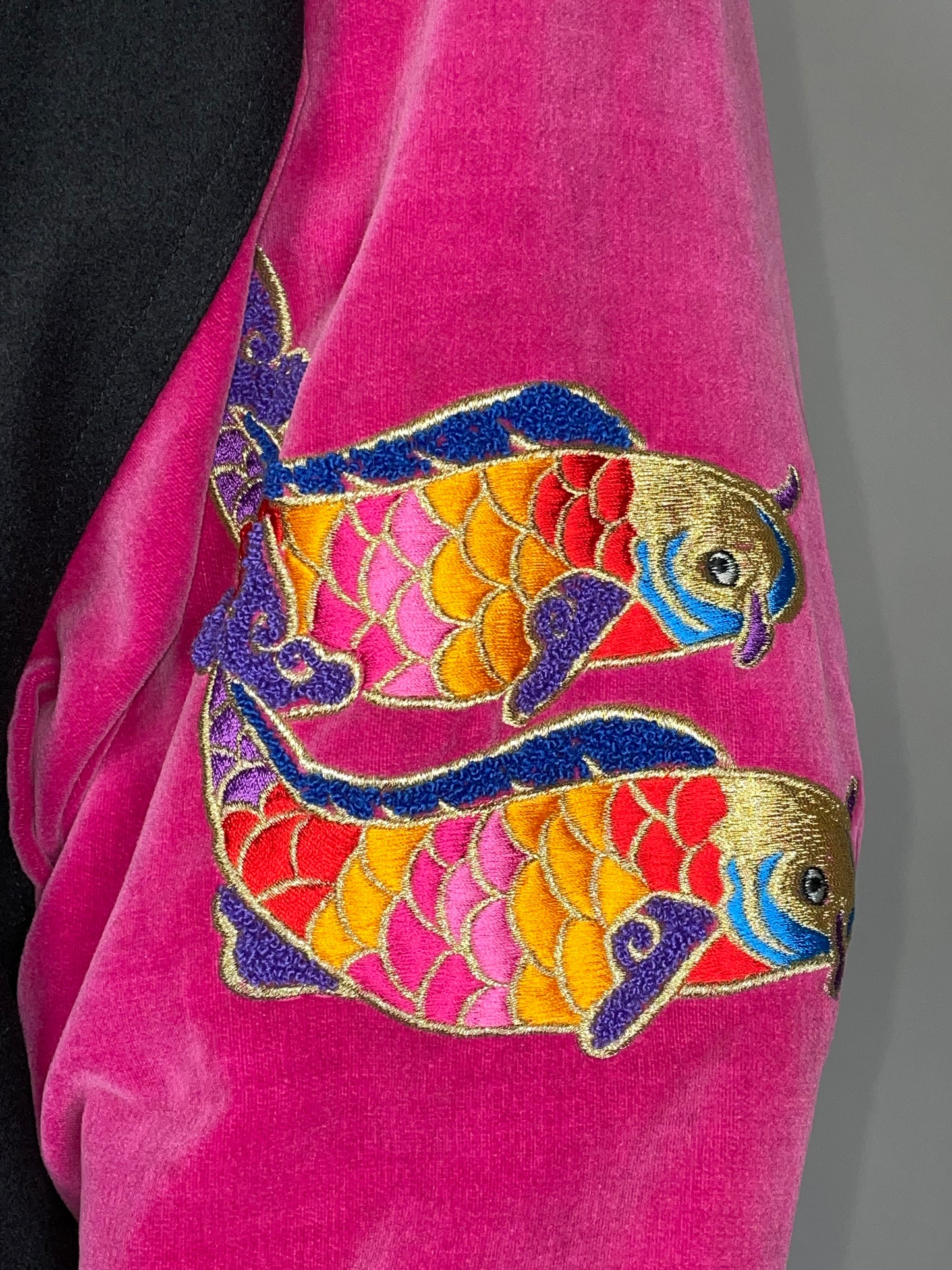 F/W 1980 Kansai Yamamoto Black & Pink Baggy Hip-Hop Long Letterman Jacket Coat