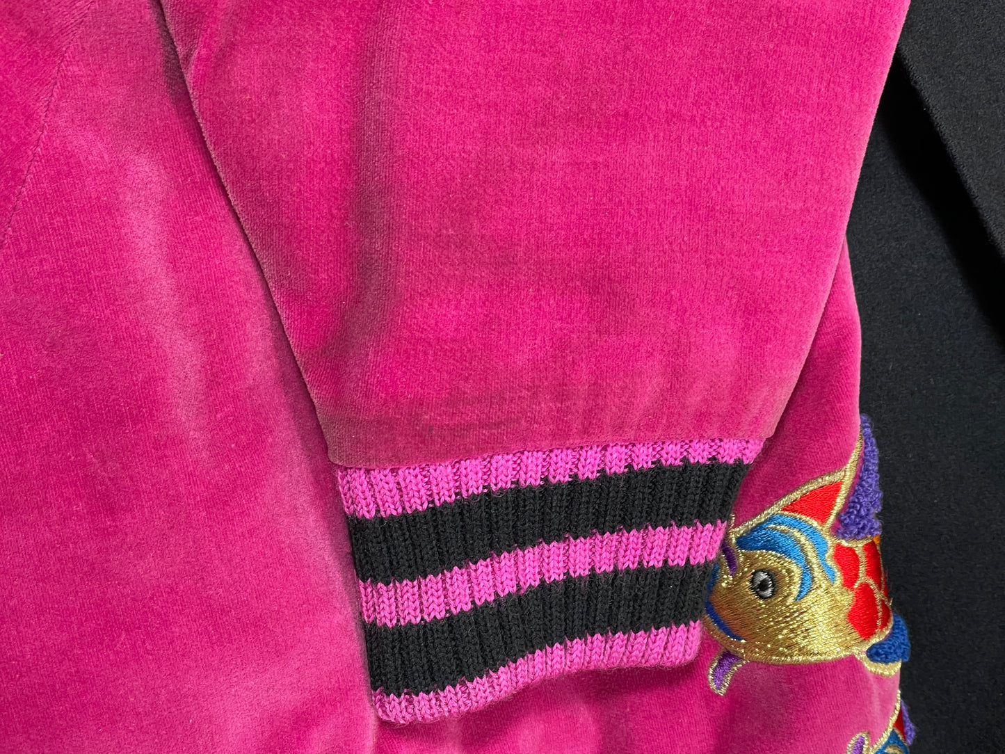 F/W 1980's Kansai Yamamoto Hip-Hop Black & Pink Baggy Long Letterman Jacket Coat