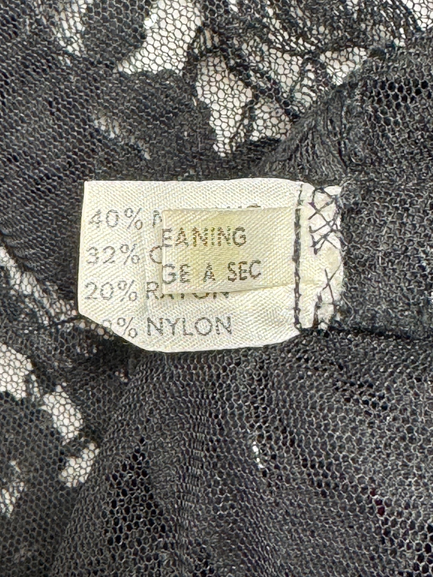 Vintage 1980's Christian Dior Sheer Black Lace Queen Of Hearts Red Roses Lolita Bows Mini Dress