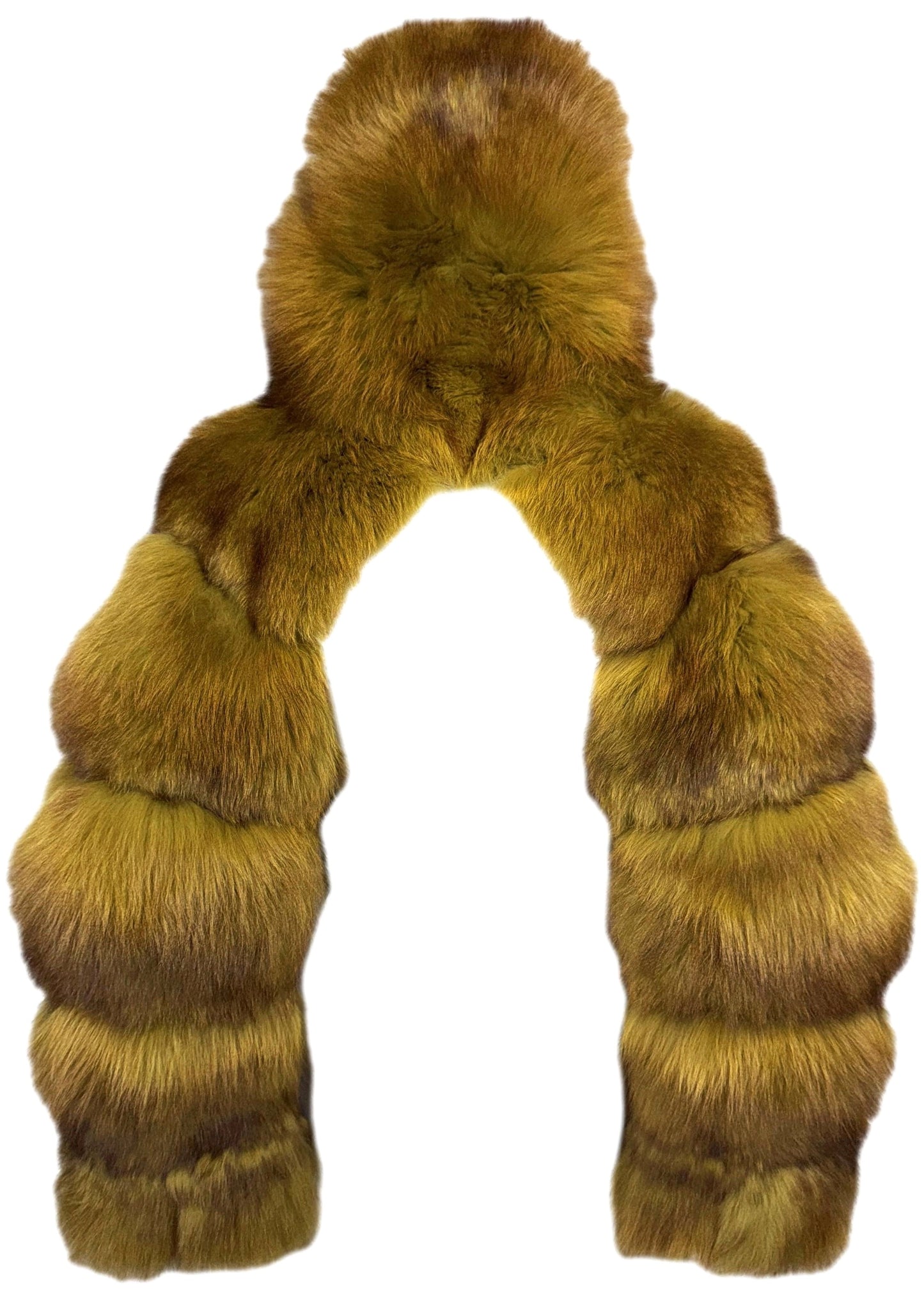 Vintage 1980's Fendi x Karl Lagerfeld Green & Brown Fox Fur Hooded Cropped Jacket Coat