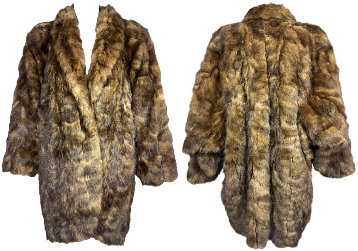 Vintage 1980's Fendi x Karl Lagerfeld Sable Fur Baggy Cocoon Coat Jacket