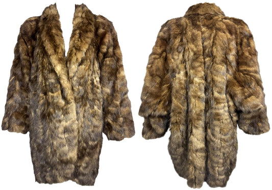Vintage 1980's Fendi x Karl Lagerfeld Sable Fur Baggy Cocoon Coat Jacket