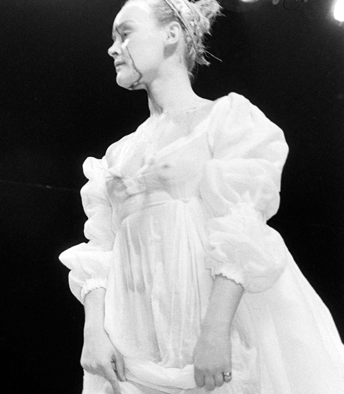 RARE Vintage S/S 1986 John Galliano "Fallen Angels" Black Goth Princess Peasant Maxi Dress