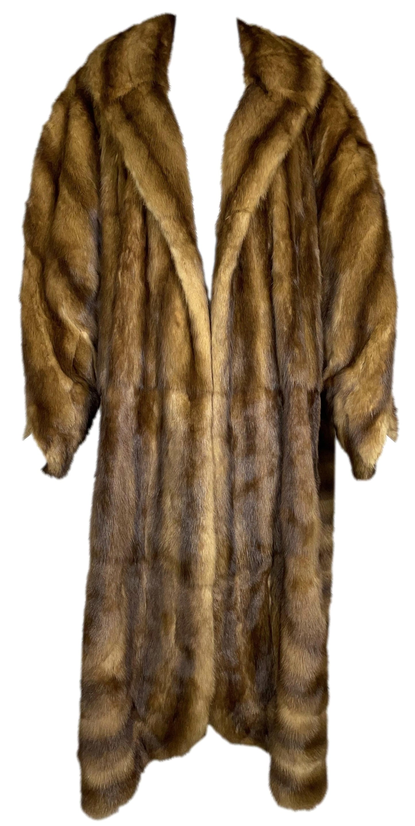 1986 Fendi by Karl Lagerfeld Kolinsky Sable Fur 1920's Style Open Front Coat