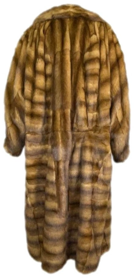 F/W 1986 Fendi x Karl Lagerfeld Kolinsky Sable Fur 1920's Flapper Style Open Front Long Coat