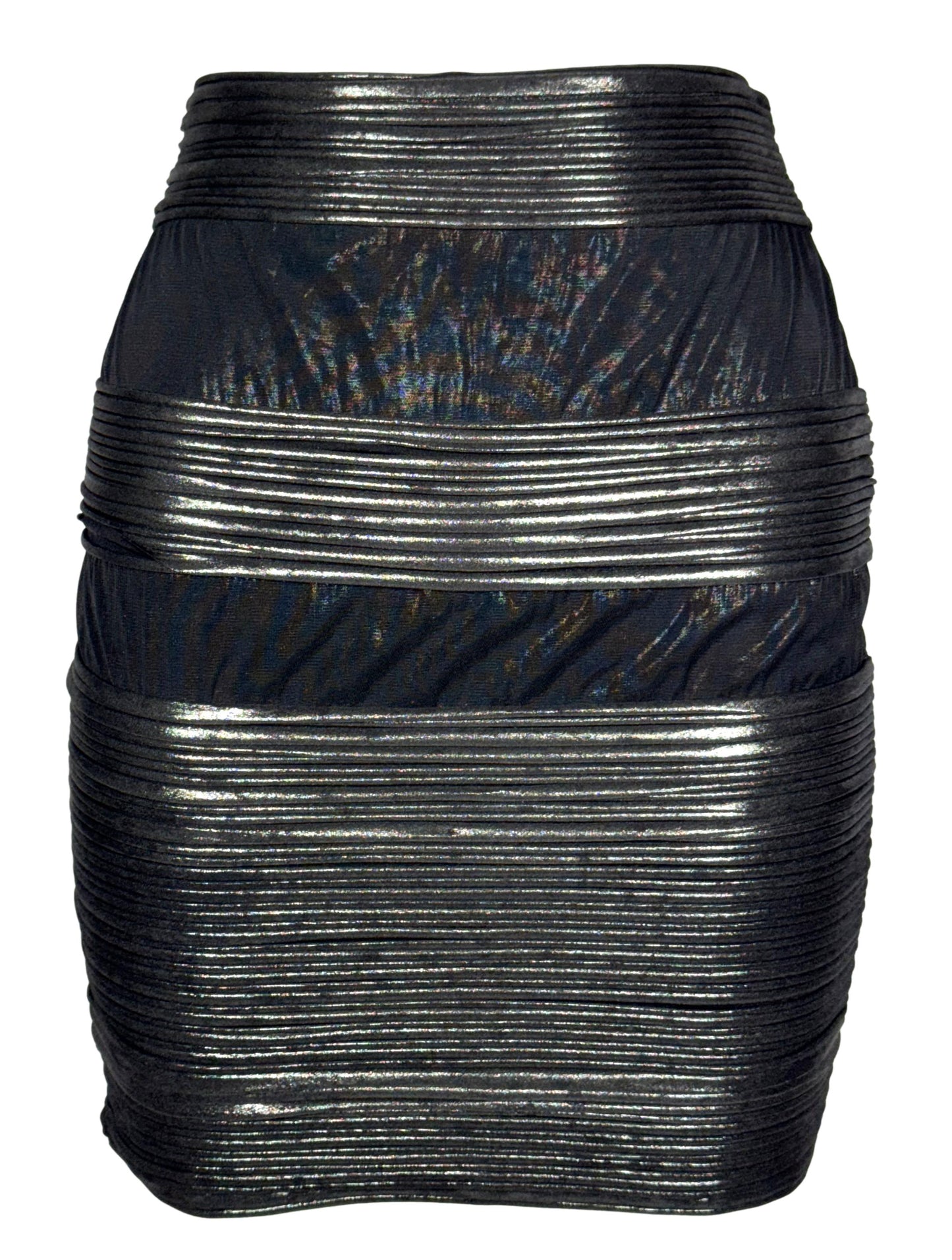 F/W 1987 Gianfranco Ferre Black Nylon Bodycon Mini Skirt