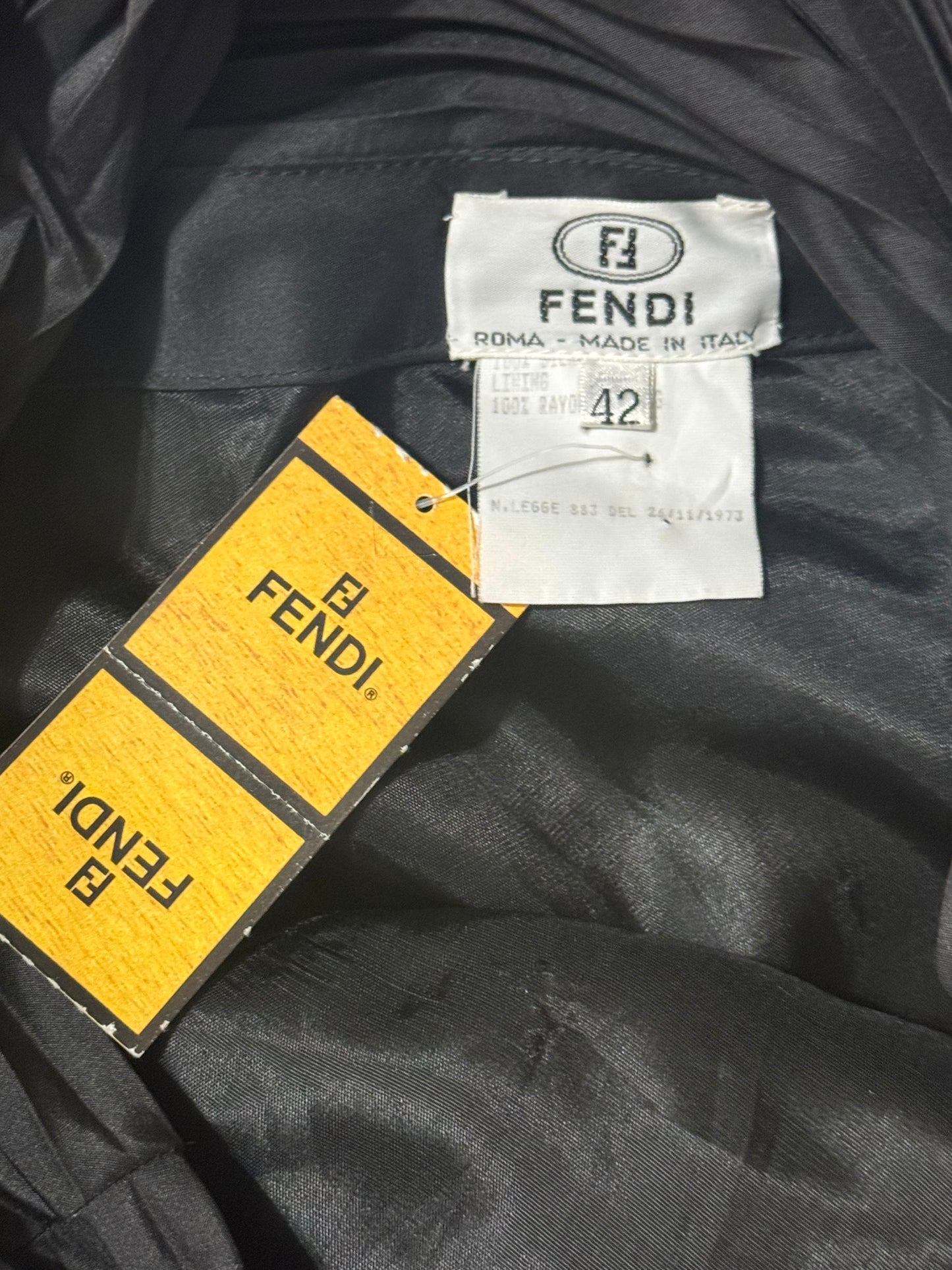 F/W 1988 Fendi x Karl Lagerfeld NWT SEXY Black Single Arm Open Side High Slit Ballgown Dress Gown