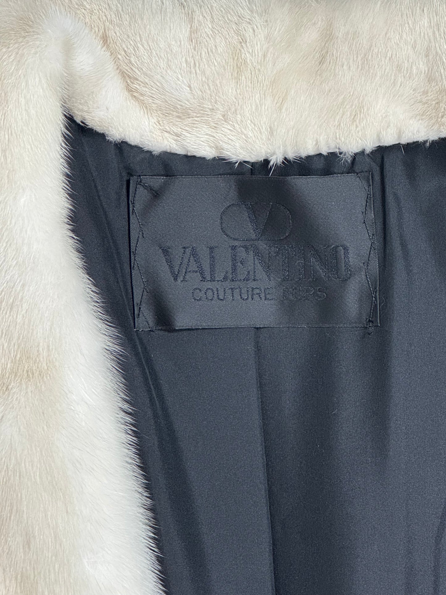 1990's Valentino Couture Winter White Mink Fur Old Hollywood Glamour Full Length Long Coat