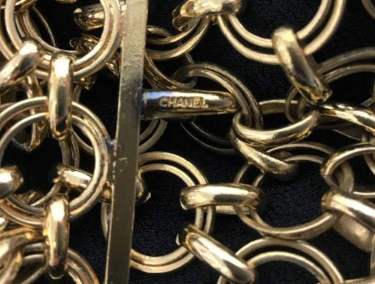 F/W 1990 Chanel by Karl Lagerfeld Runway Gold Body Chain Jewelry Necklace & Black Mini Dress Set