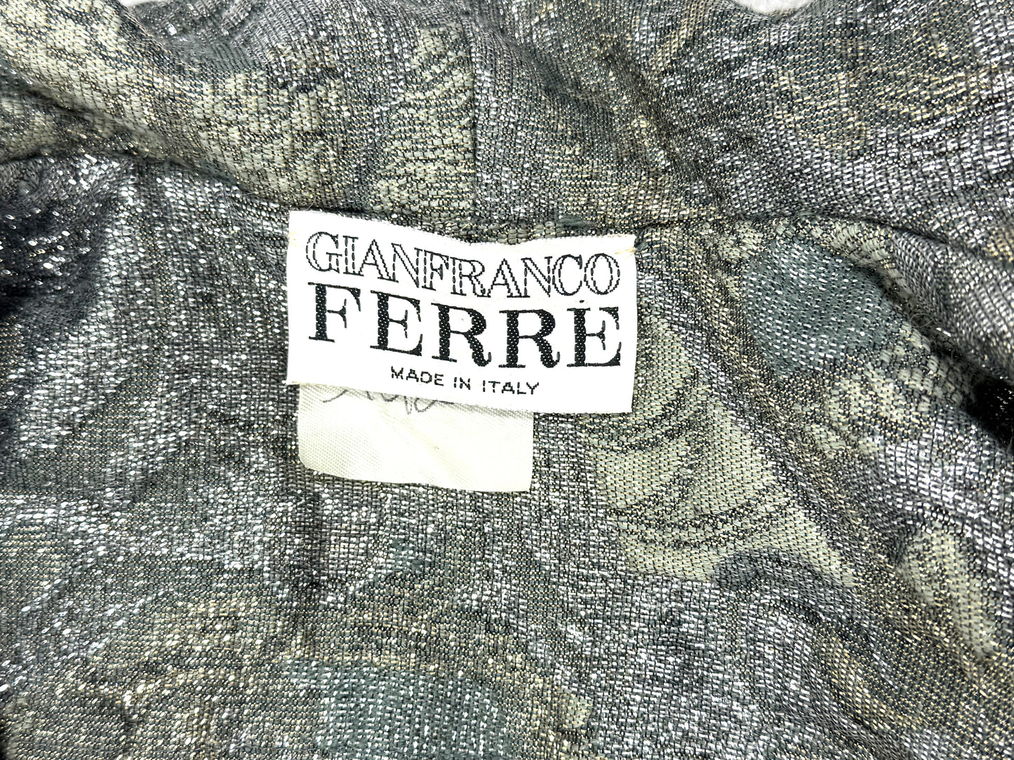 F/W 1990 Gianfranco Ferre Runway Blue & Silver Crystal Embroidered Hooded Kimono Coat