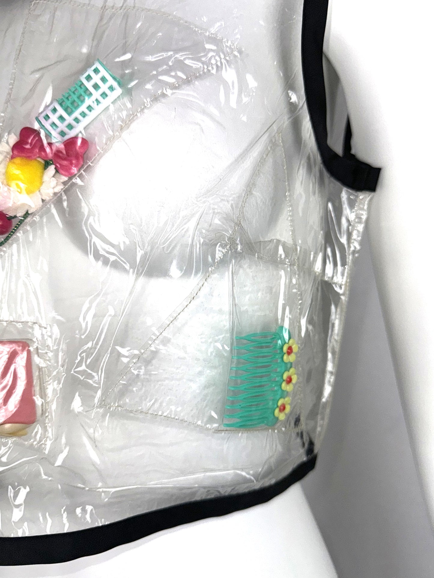 RARE Vintage 1990's D&G by Dolce & Gabbana Barbie Clear Plastic Novelty Tank Crop Top