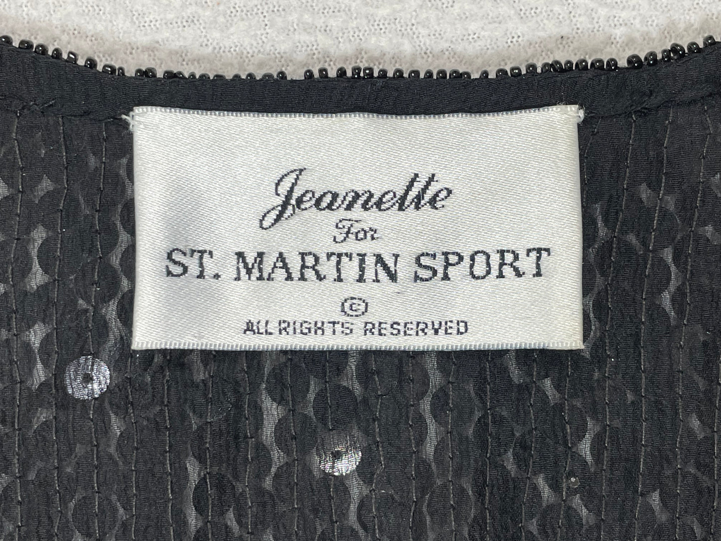 Vintage 1990's Jeanette St. Martin Sport LA Raiders Beaded Sequin Tunic Top