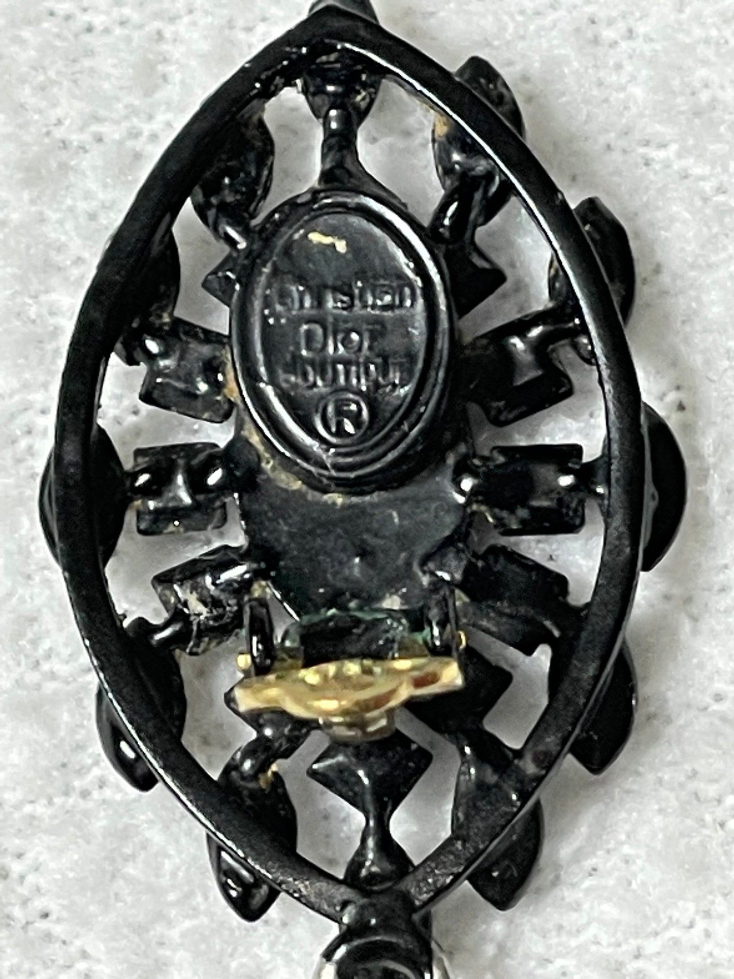 C. 1997 Christian Dior by John Galliano Victorian Goth Queen Large Black Gold Choker Necklace & Earrings