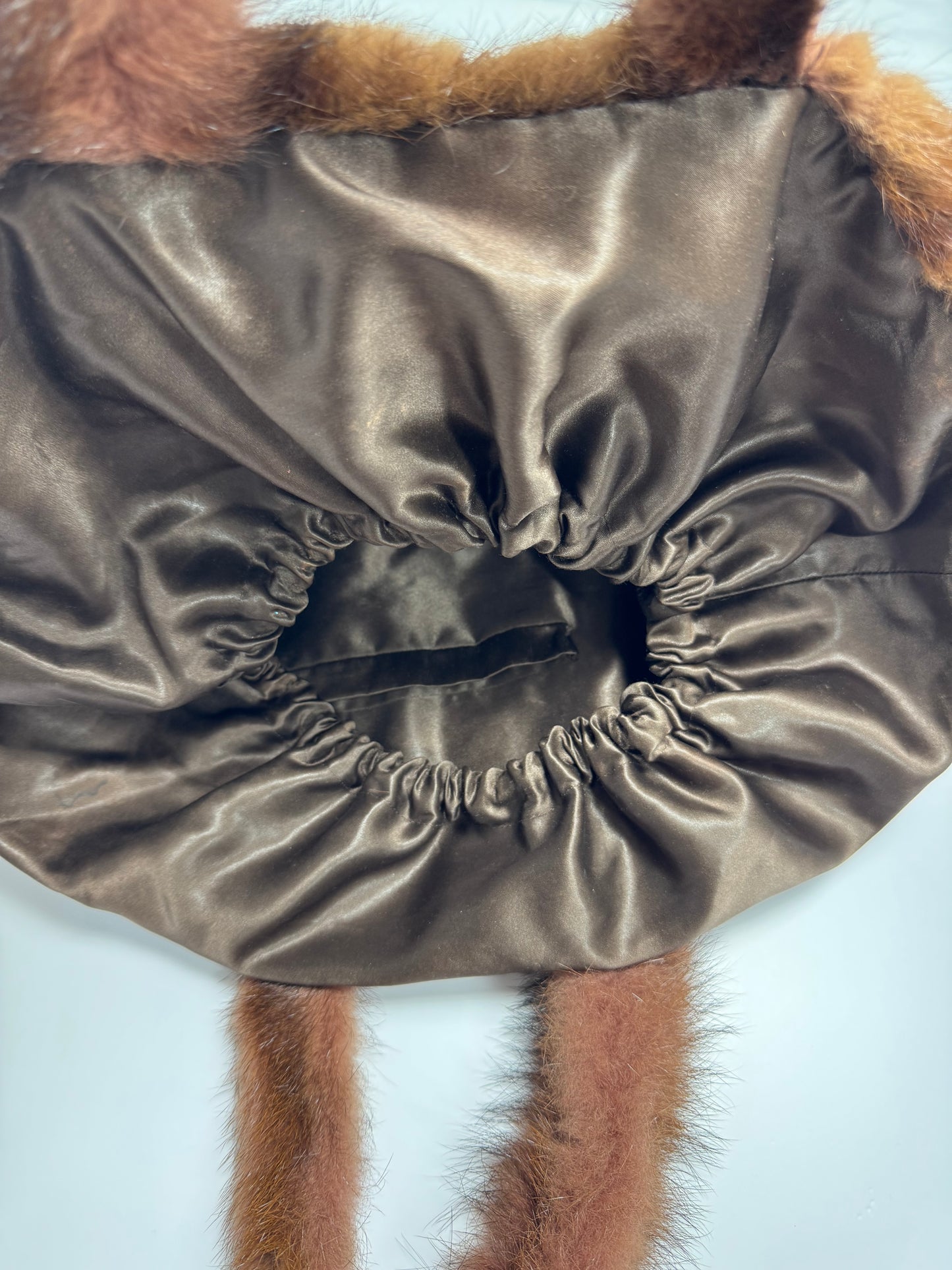 Vintage RARE 1990's Christian Lacroix Large Sable Fur Woven Hobo Shoulder Handbag Bag