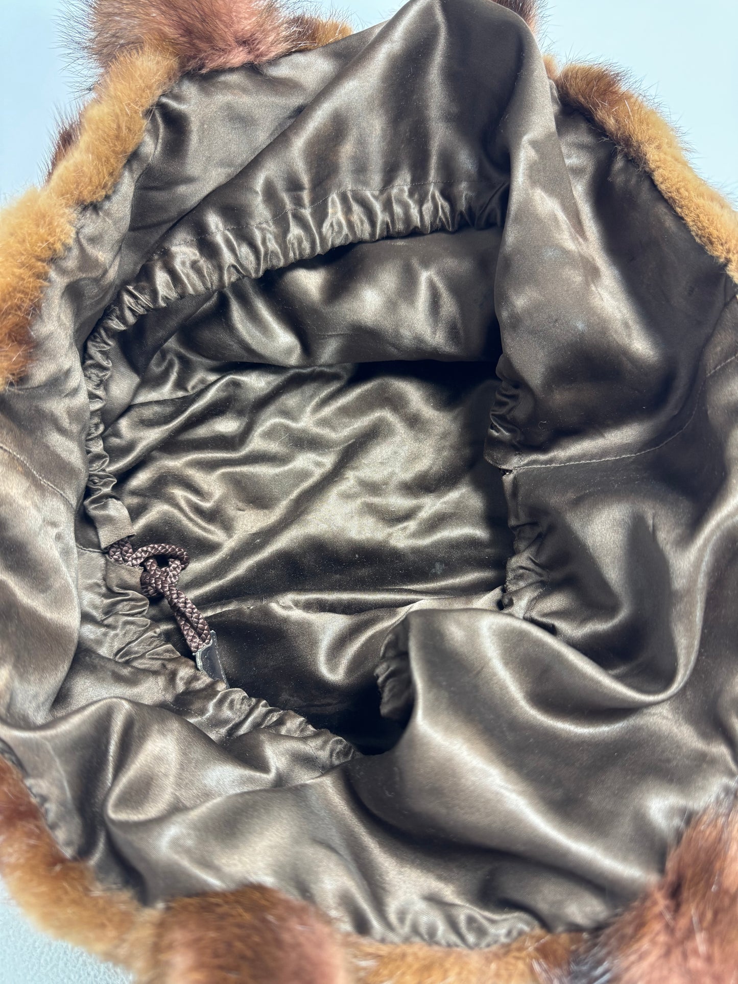 Vintage RARE 1990's Christian Lacroix Large Sable Fur Woven Hobo Shoulder Handbag Bag