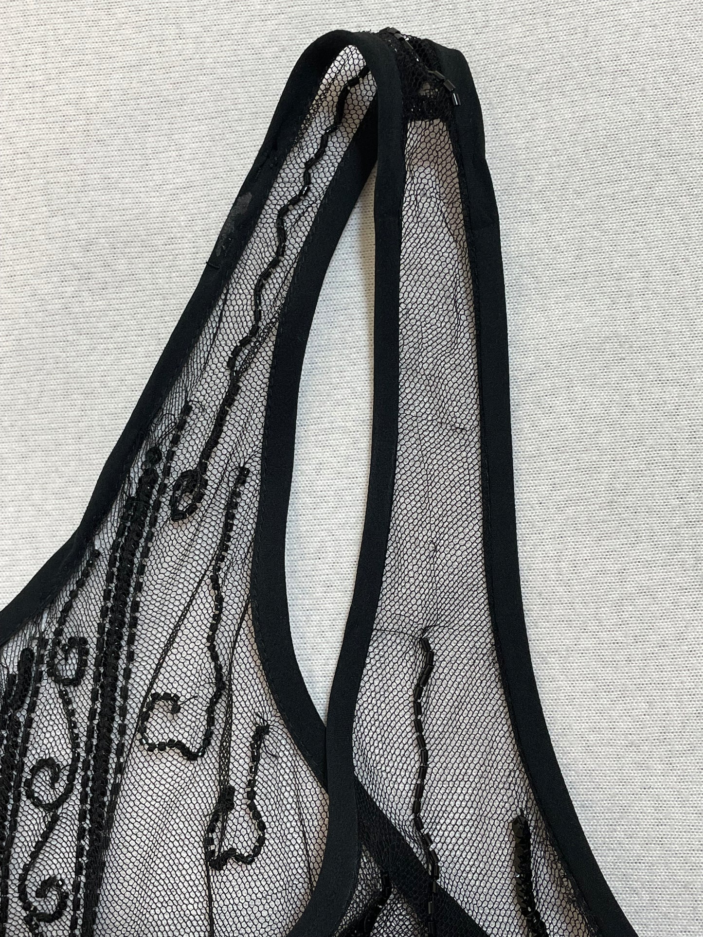 Vintage 1990's Dolce & Gabbana Sheer Black Mesh Beaded Pencil Dress