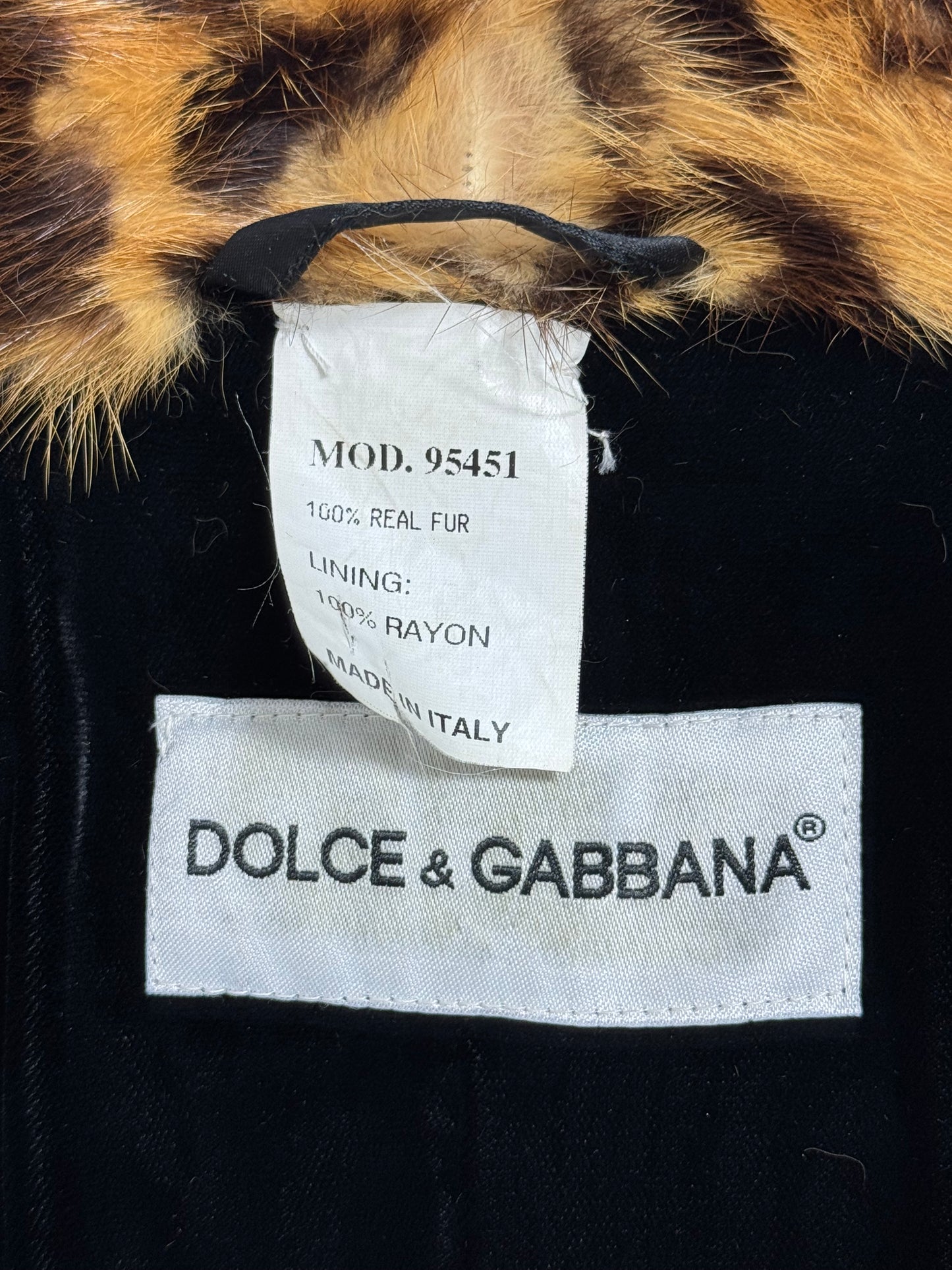 F/W 1997 Dolce & Gabbana Dark Brown & Leopard Mink Fur Full Length Long Coat