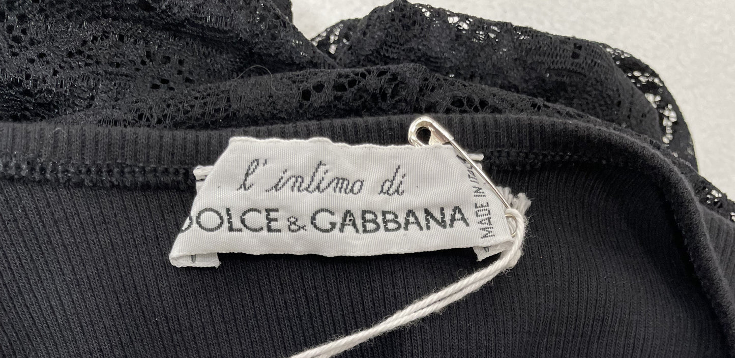 Vintage 1990's Dolce & Gabbana Sheer Black Lace Mermaid Tank Dress