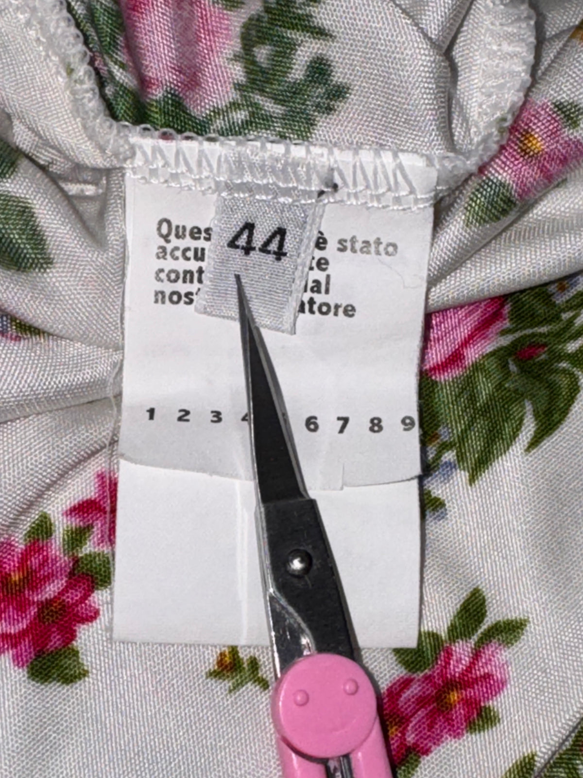 Vintage 1990's Dolce & Gabbana Floral White Bodycon Lolita Cottage Midi Dress