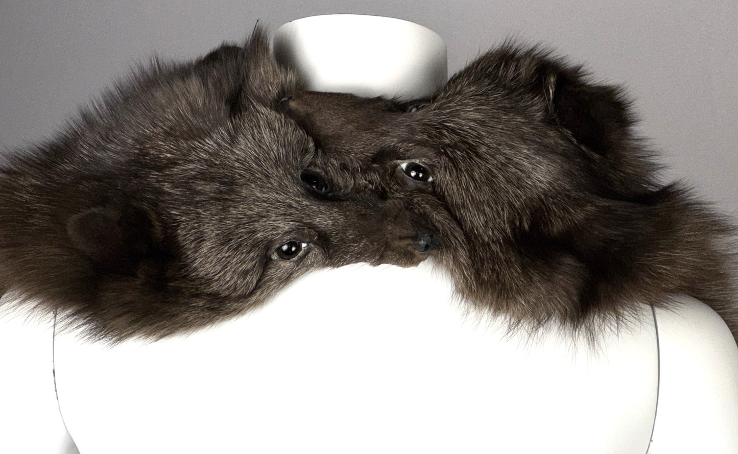 Vintage 1990's Fendi x Karl Lagerfeld Extra Large Double Fox Fur Wrap Shawl