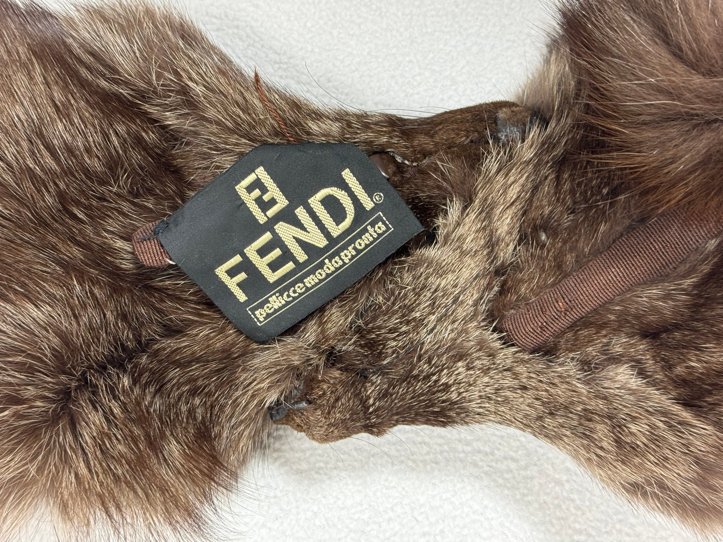 Vintage 1990's Fendi x Karl Lagerfeld Extra Large Double Fox Fur Wrap Shawl