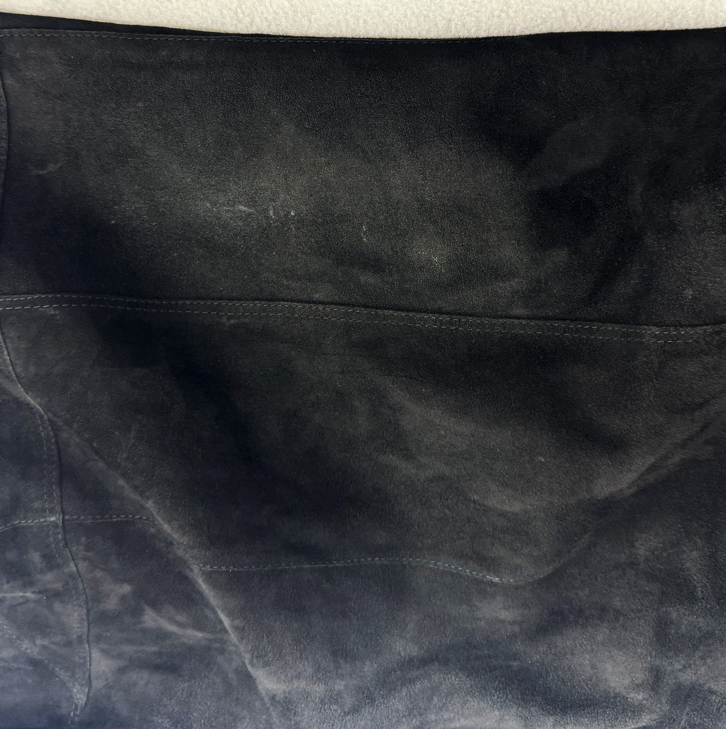 Vintage 1990's Fendi x Karl Lagerfeld Black Suede Leather Halter Mermaid Maxi Dress