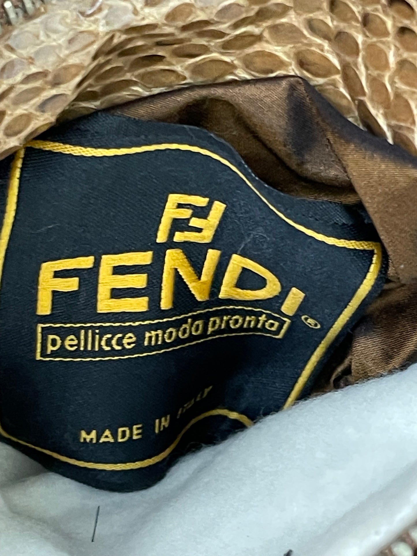 Vintage 1990's Fendi by Karl Lagerfeld Python Jacket w Sable Fur Collar & Cuffs