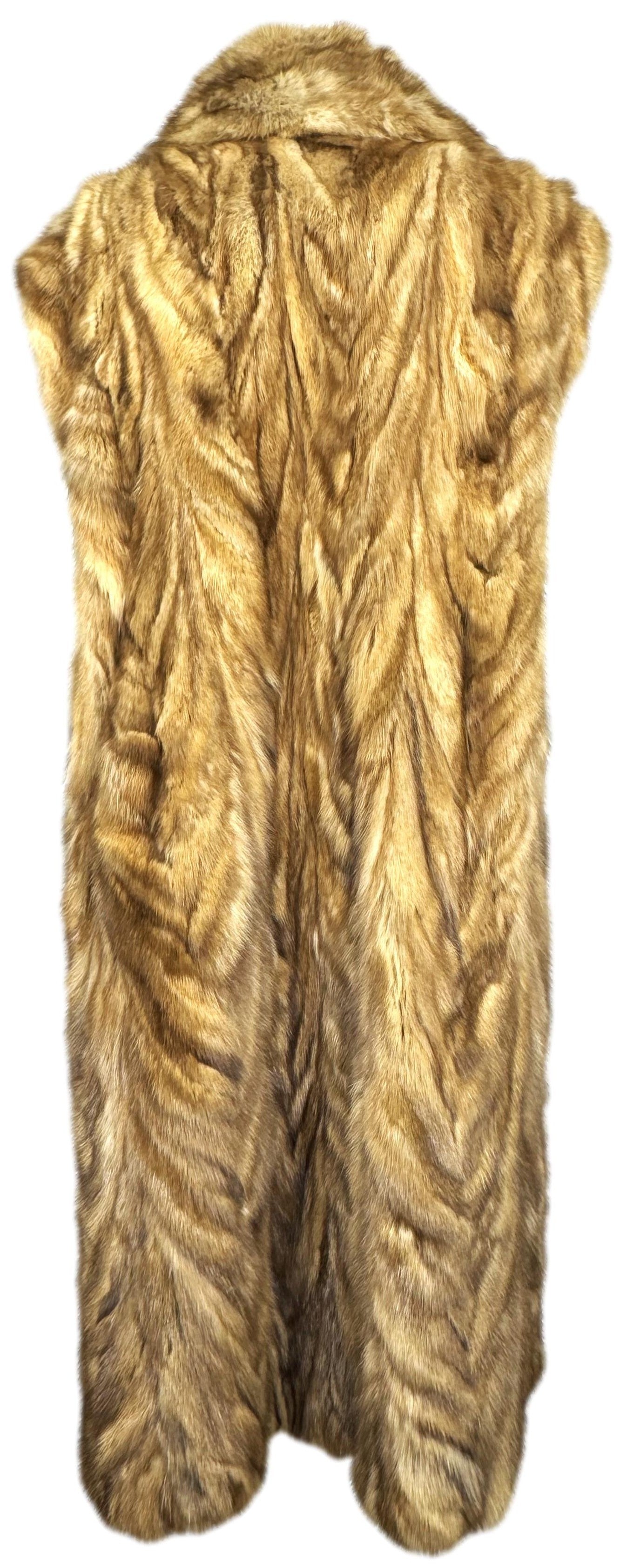 Vintage 1990's Fendi x Karl Lagerfeld Full Length Sable Fur Vest Coat Jacket