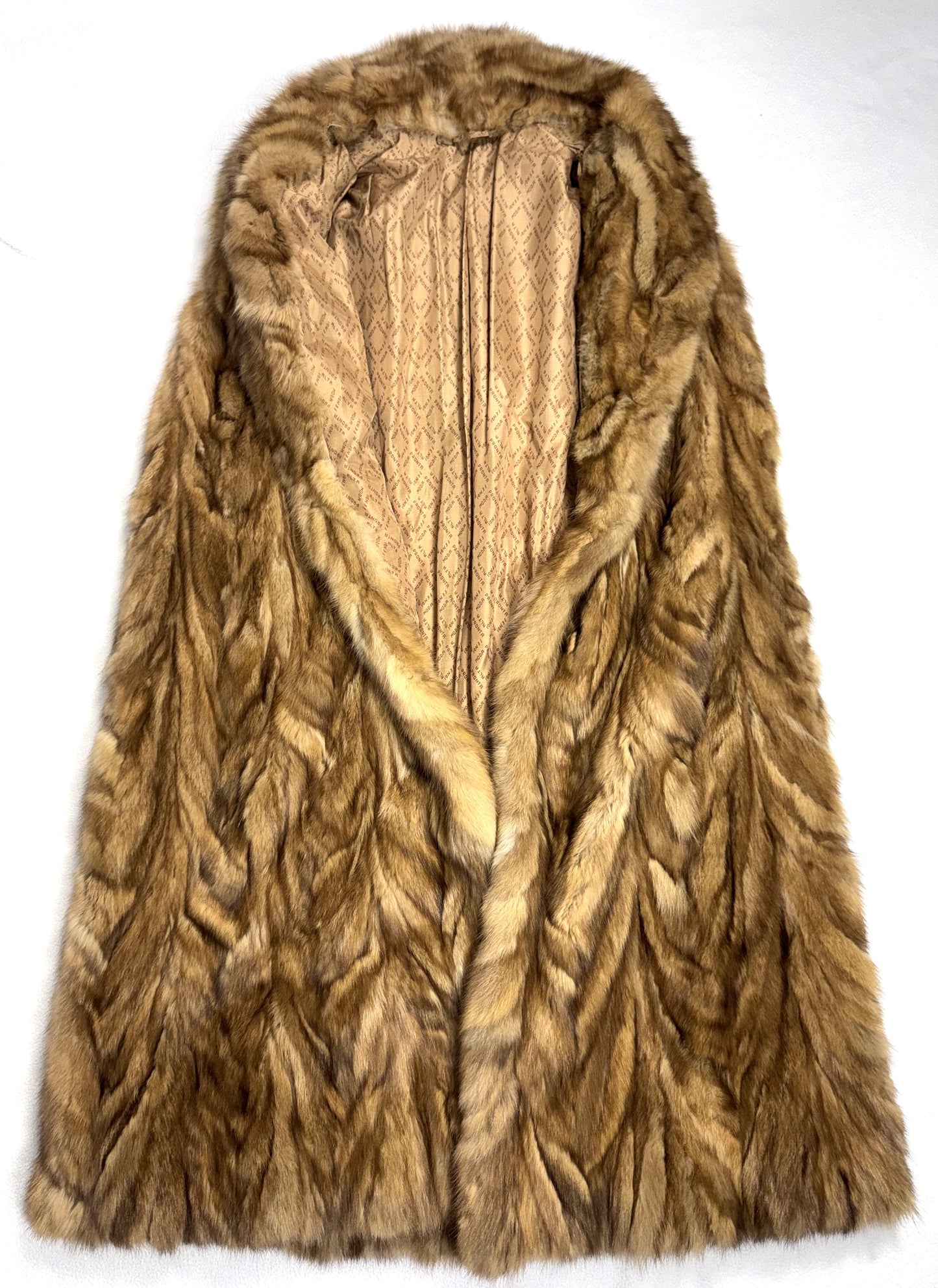 Vintage 1990's Fendi x Karl Lagerfeld Full Length Sable Fur Vest Coat Jacket