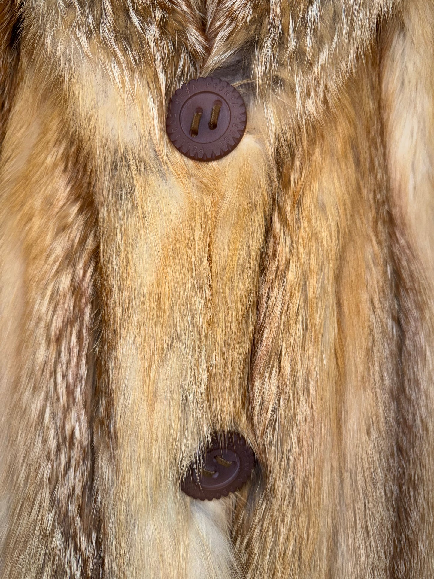 1990's Fendi x Karl Lagerfeld Long Full Length Golden Red Fox Fur Coat